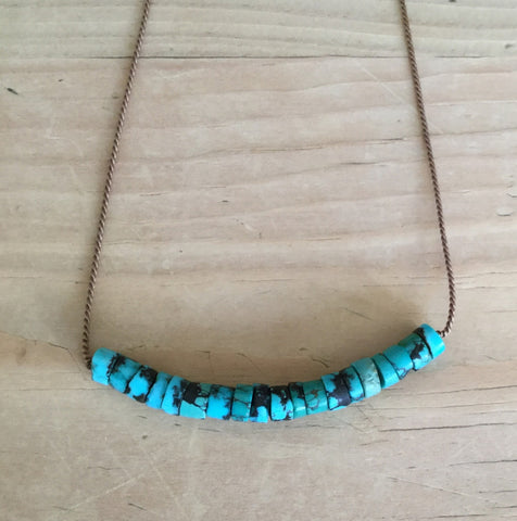 turquoise demi luna necklace