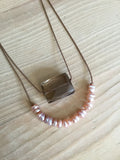 pink freshwater pearl demi luna necklace