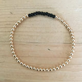 3mm 14k gold-filled bead bracelet with gemstones