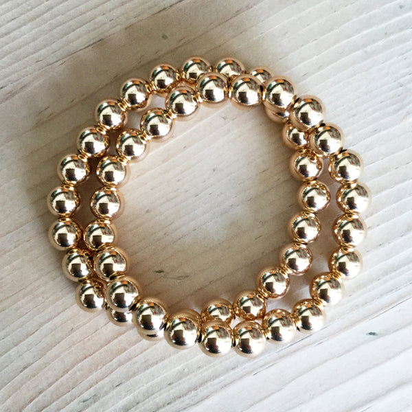 7mm gold-filled bead bracelet – Lizzy Shaw Studio