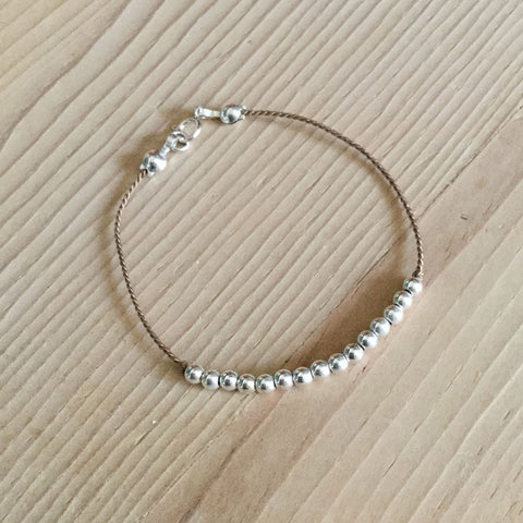 sterling silver bead bracelet