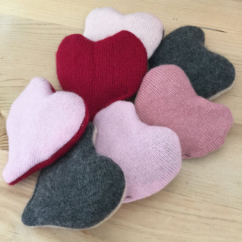 valentine's cashmere heart sachet