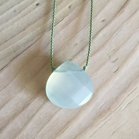 new jade faceted briolette pendant