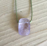 pale lilac amethyst faceted drop pendant