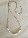 white freshwater pearl demi luna necklace