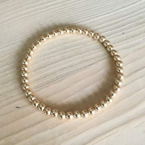 4mm gold-filled bead bracelet