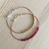 14k gold-filled bead thread bracelet