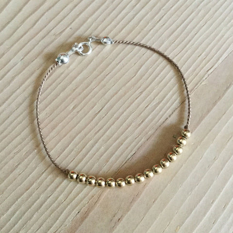 14k gold-filled bead thread bracelet